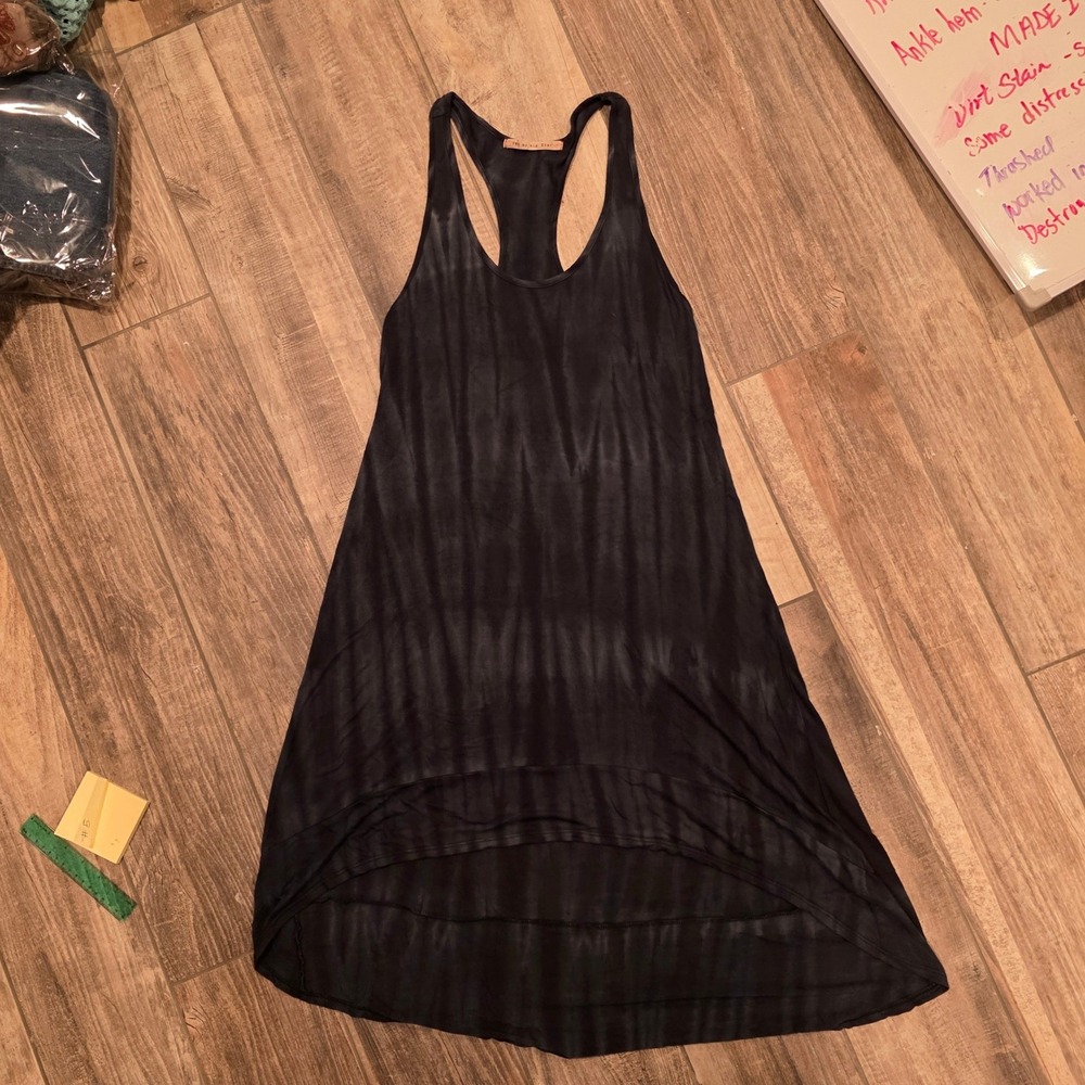 Tee by Big Star Grey Tie Dye Racerback Asymmetrical Hem Tank Dress Med KWKEIBIY - Picture 7 of 7